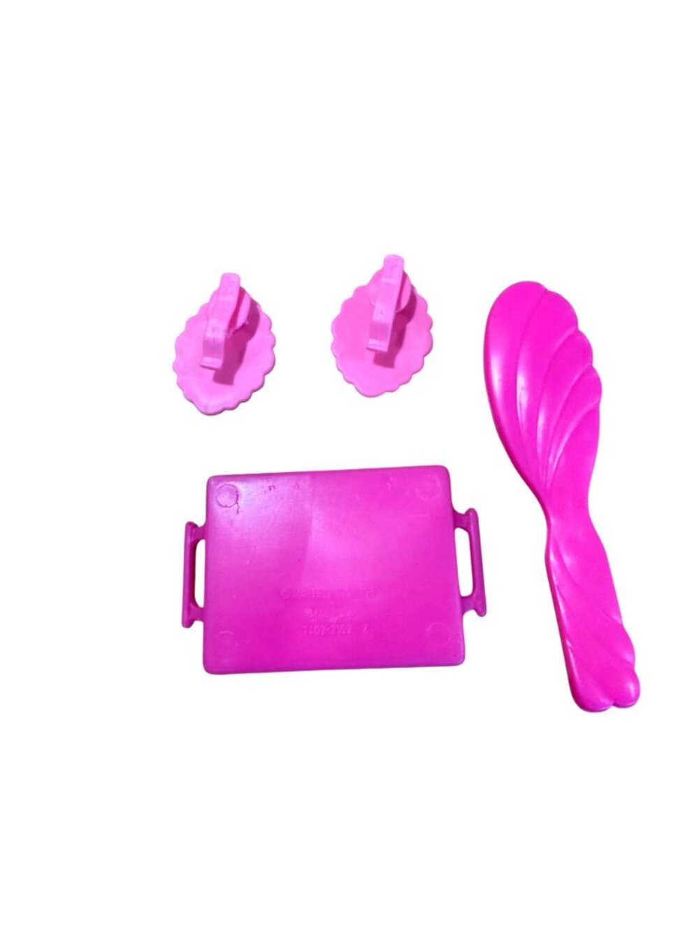 Barbie 1983 Mattel Tray Hairbrush Earring Clips Pink Doll Accessories Vintage - Picture 4 of 5